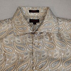 LEONARDI ITALY Mens Shirt Size 2XL, Long Sleeve, Collar, 100% Polyester, Luxury